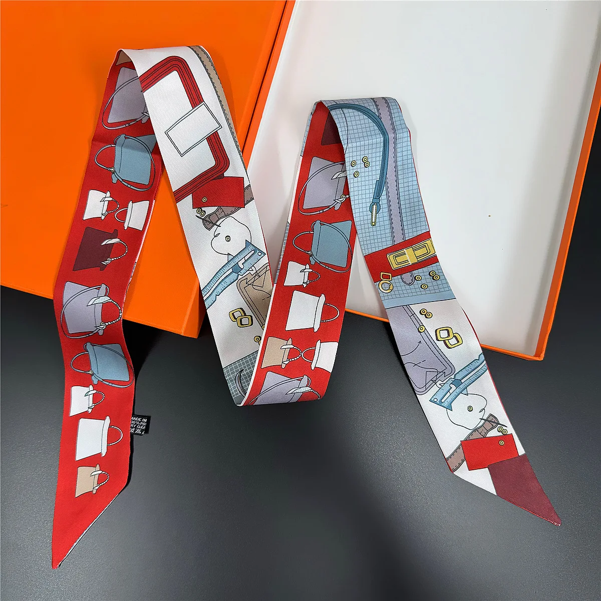 

Саржевый шелковый шарф для женщин, тонкий 118x5 см, ширина 5 см, мягкий, легкий, однотонный, элегантный, для работы, свидания