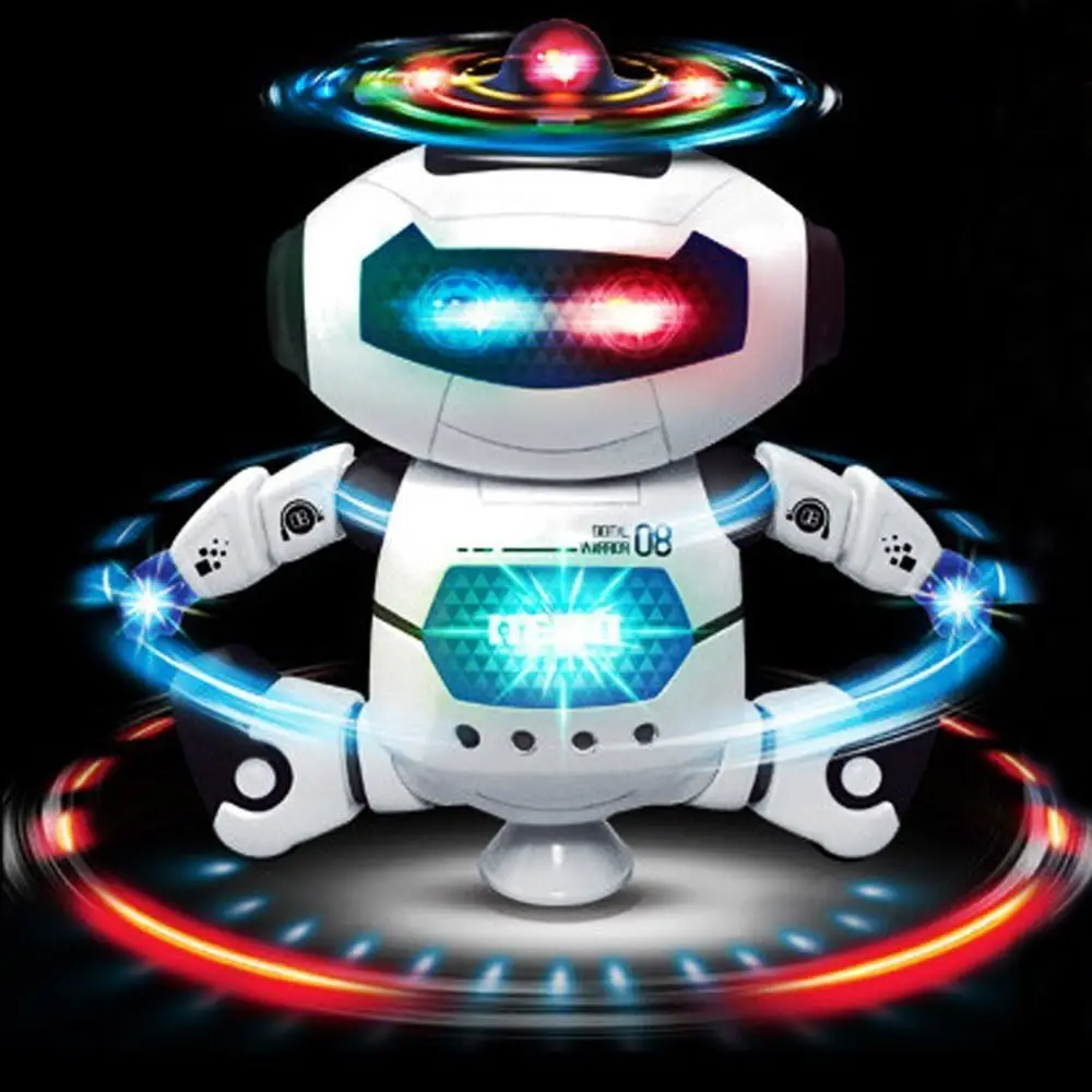 Kids Dancing Robot Toy With Music LED Ligh Electronic Space Walking Rotating Robot Fun Toy For Toddlers Boys Girls Birthday Gift