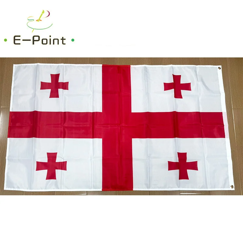 جورجيا العلم الوطني 2ft * 3ft (60*90 سنتيمتر) 3ft * 5ft (90*150 سنتيمتر) حجم زينة عيد الميلاد للمنزل العلم راية