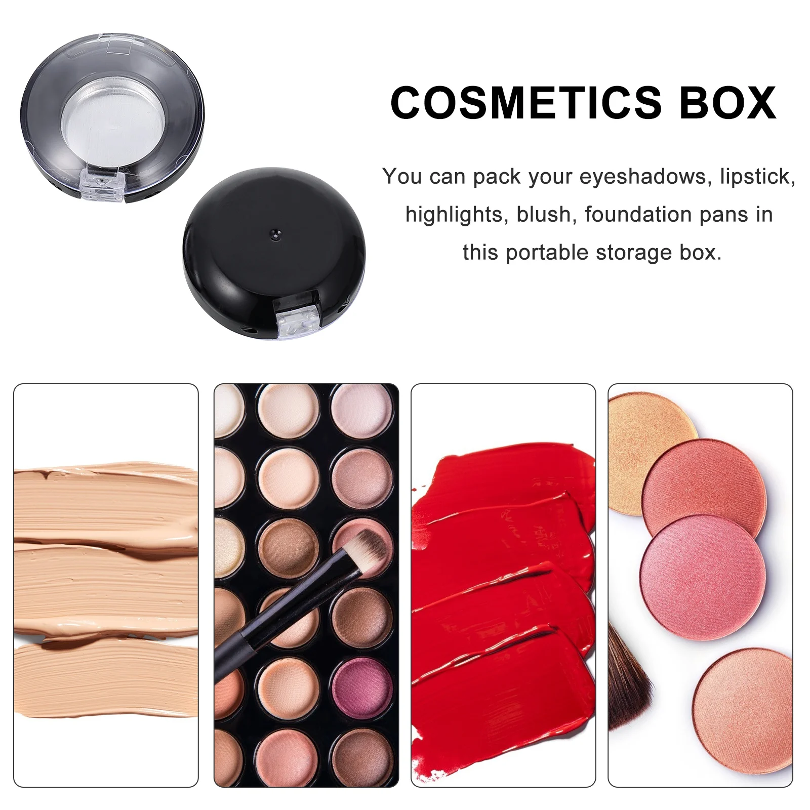 

8pcs Eyeshadow Sub Box Dustproof Portable Makeup Organizer Case For Blush Foundation Refillable Cosmetics Storage Container