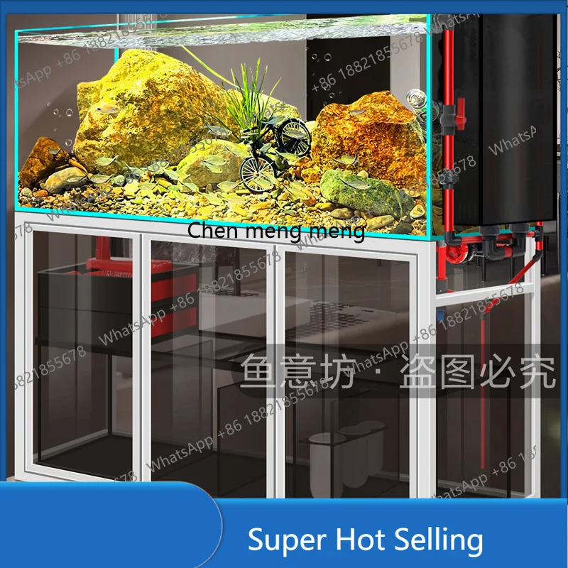 

Поточный резервуар, ультра-белый стеклянный нижний фильтр, безводный резервуар для гостиной, дома, экологического ландшафтного дизайна, родной травяной резервуар, аквариум