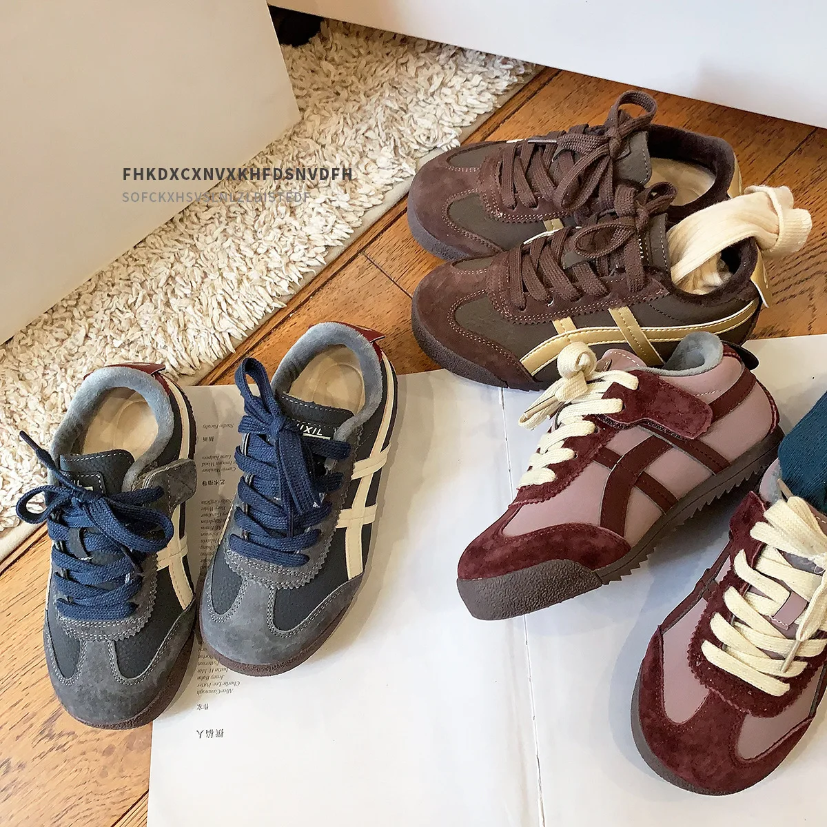 

Color matching trendy winter classmate children's moral training shoes velvet children's baby shoes