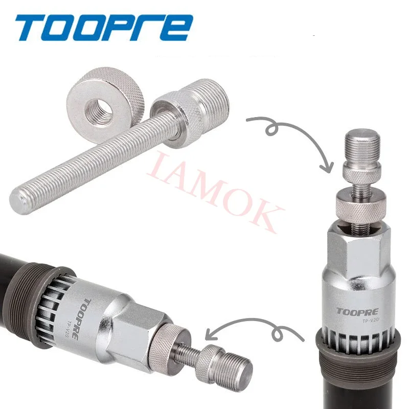 

TOOPRE Mountain Bike Silver Bottom Bracket Removal Tool 20CR Steel Square Hole/Spline BB Tools 137g Iamok Bicycle Parts