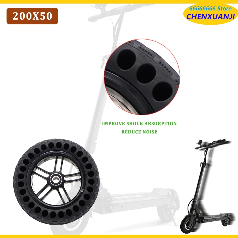 200*50 Honeycomb Solid Wheel 8 Inch Solid Tire with Plastic Hub 200x50 Solid Wheel Tyre for Electric Scooter Accessories 8X2