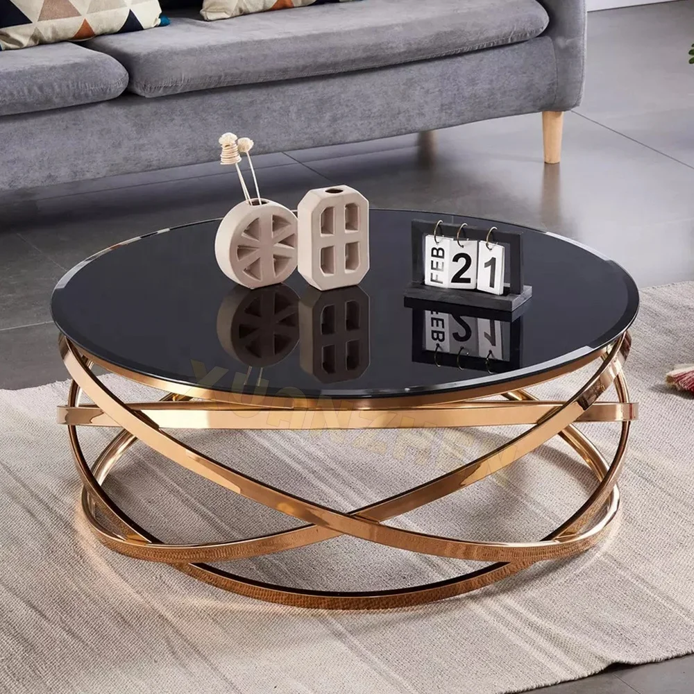 

❁a Living Room Furniture Smart Center Table Metal Stainless Steel Nordic Gold Luxury Modern Round Marble Coffee Table for Sale