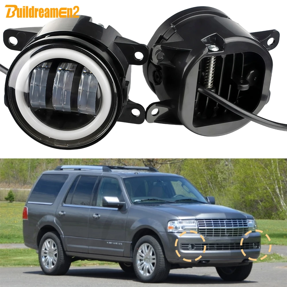 1 Pair Car LED Fog Light Assembly Angel Eye DRL Daylight Turn Lamp For Lincoln Navigator 2007 2008 2009 2010 2011 2012 2013 2014