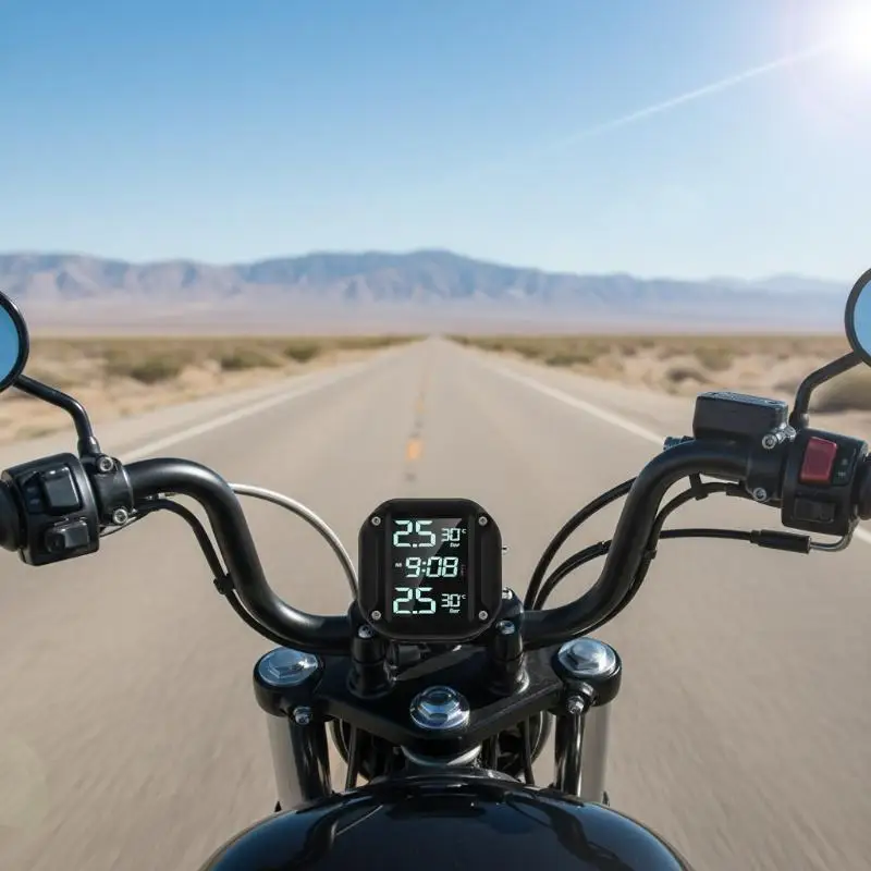 

【L】M5 Motorbike Wireless Tire Pressure Detector TPMS Durable Battery Easy Installation For Long Distance Touring