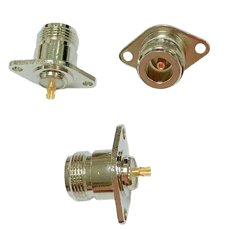1Pcs L16 N Type Female Jack 2Hole Rhombus Flange Connector N Female Rhonbic Soldering Chassis Panel Mount Socket Copper Brass