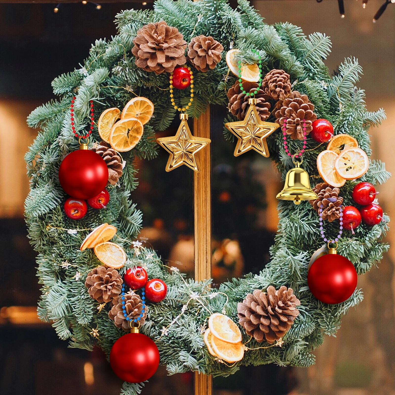 

100Pcs Christmas Tree Pendant Chains Keychain Chain Fine Craftsmanship Ball Roller Chain for Jewelry Decoration Tag Hanging DIY