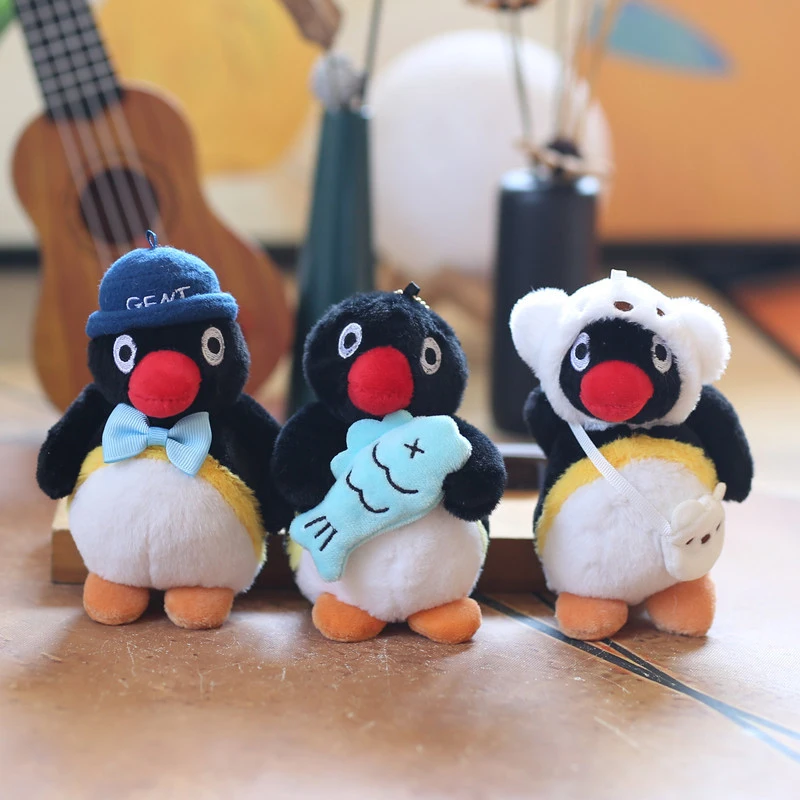 LLavero de pingüino de dibujos animados para niños, lindo juguete de peluche colgante, anillo creativo, accesorios de decoración, regalo