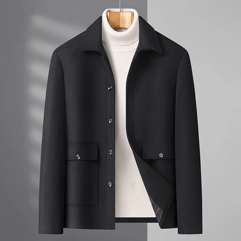 New Arrival Fashion Suepr Large Autumn and Winter Thick Lapel Jacket Men's Woolen Coat Plus Size 3XL 4XL 5XL 6XL 7XL 8XL