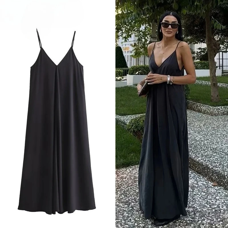 

Black Slip Long Dresses for Women Red Draped Summer Dress Woman Sexy Backless Maxi Dress Women Summer Beach Dresses