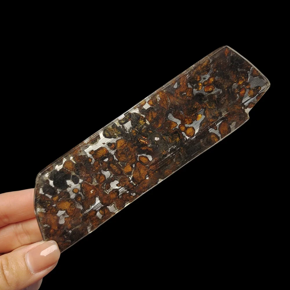 64.9g Sericho Pallastie meteorite slice Olivine Meteorite Natural Specimen Meteorite material Collection - from Kenya -QA413