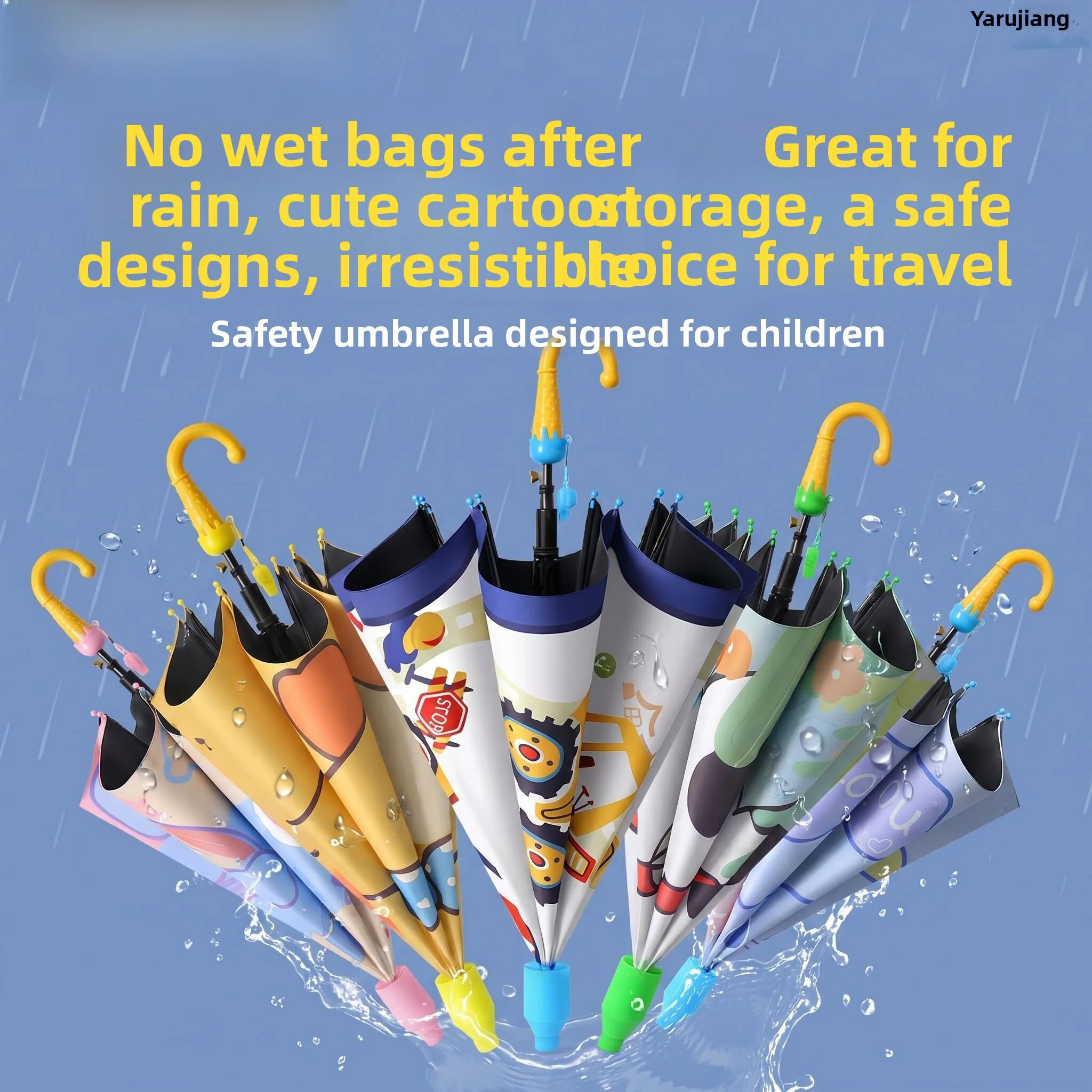 

Children's Long-Handled Umbrella Sun Protection UV Protection School Uniform Boys Girls Kindergarten Waterproof Umbrella