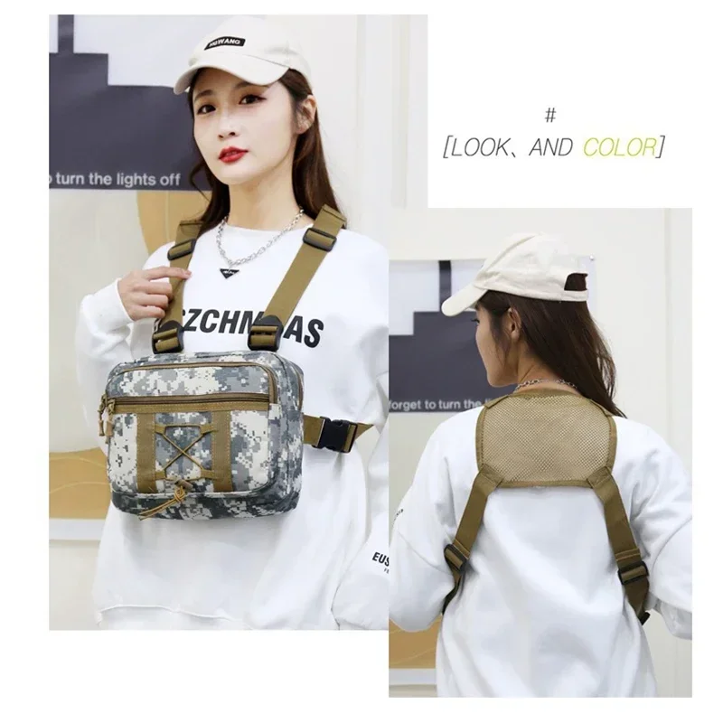 Outdoor Camouflage Taktische Tasche Persönlichkeit Werkzeug Funktionale Weste Tasche Oxford Tuch Doppel Plus Rucksack Männer Frauen Brust Tasche