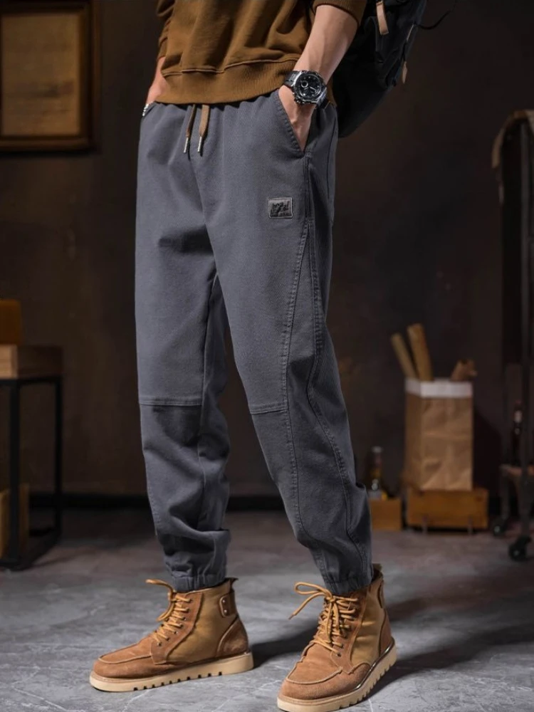 Plus Size Men's Work Trousers Heavy Duty Stretch Fabric Outdoor Site Wear Tapered Leg Spring Fall Casual Long Pants