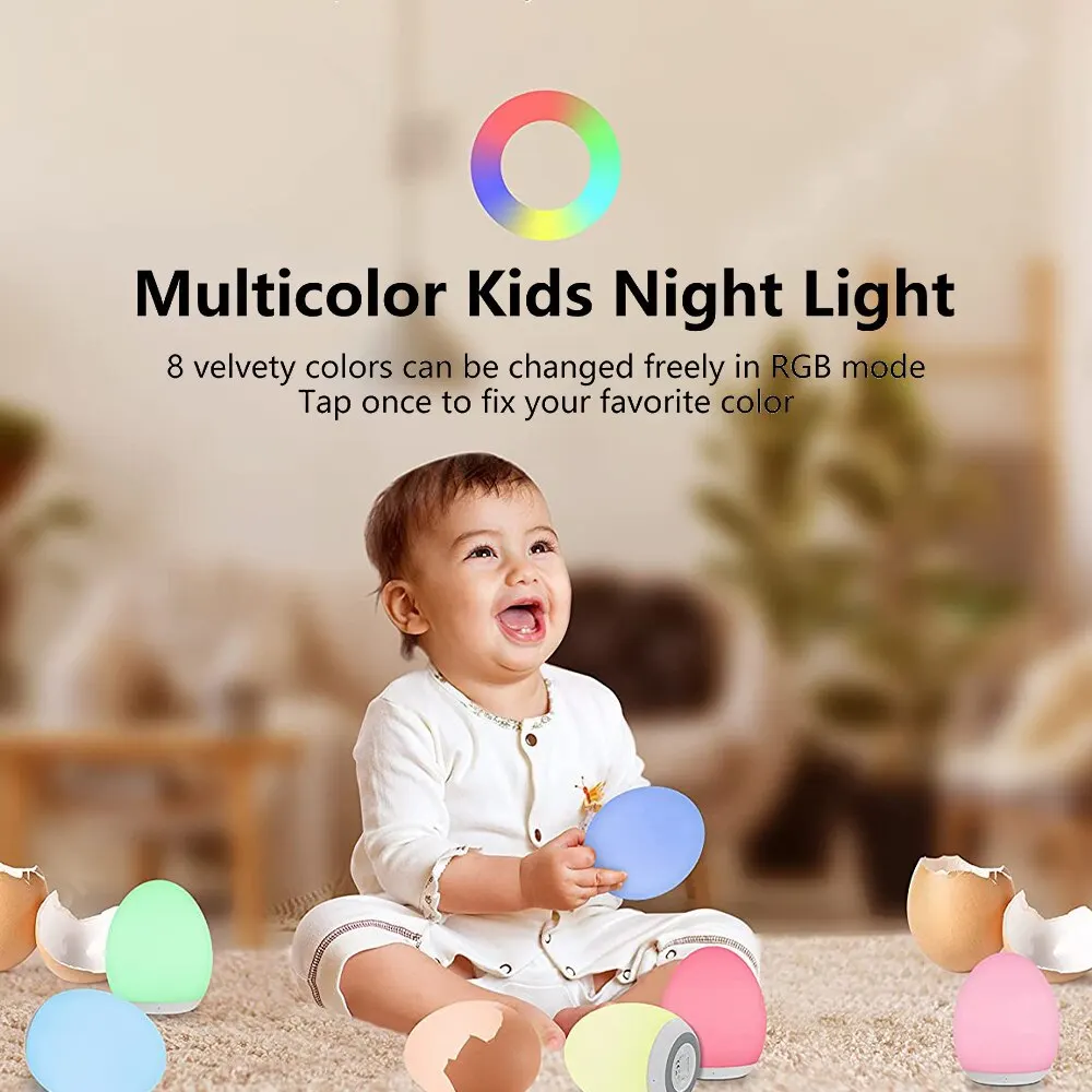 LED Night Light USB Rechargeable Table Lamp Touch Switch for Children\'s Home Garden Bar KTV Dining RGB Ambient Light