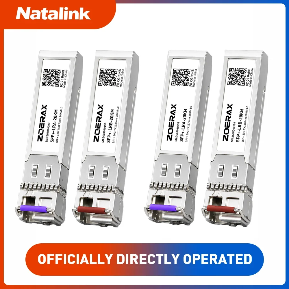 Natalink 10G SFP+ BIDI Optical Module 20km Singlemode Simplex LC 1270/1330nm Fiber Transceiver Support DDM Plug and Play for Cis
