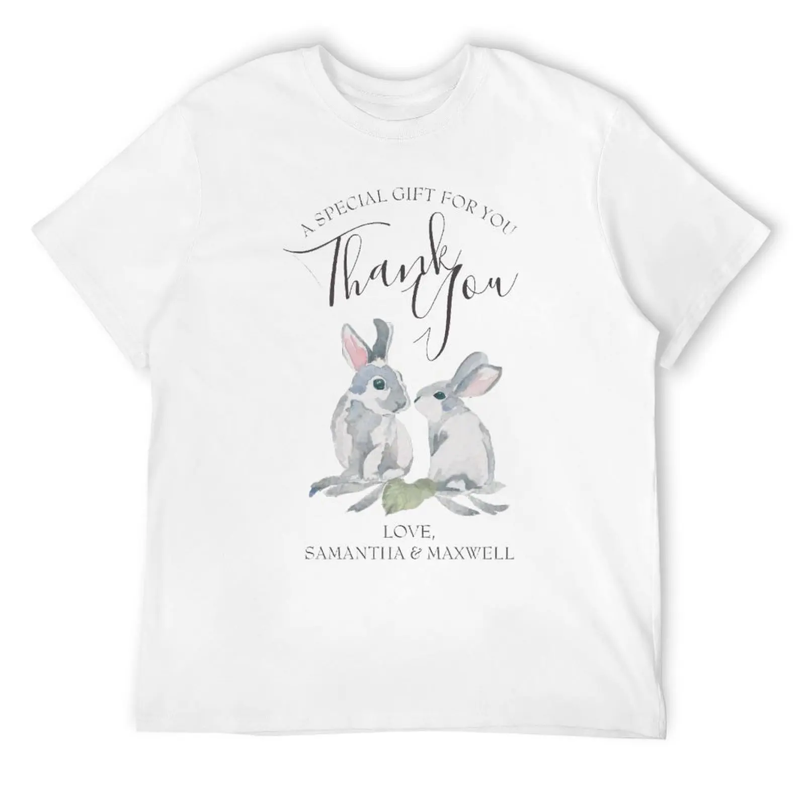 Painted Watercolor Woodland Bunnies Gift Tags T-shirt Fresh Sports  Sarcastic Top Tee Funny Aactivity Competition Eur Size