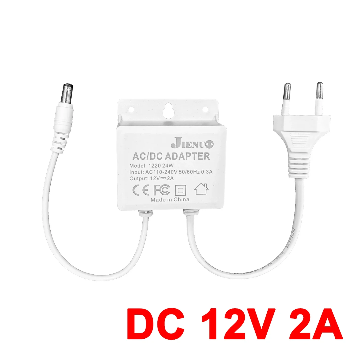 

Адаптер питания постоянного тока 12 В, 2 А, водонепроницаемый, европейский стандарт, 5,5x2,1 мм, универсальный зарядный конвертер для камеры, роутера, монитора, светодиодной ленты