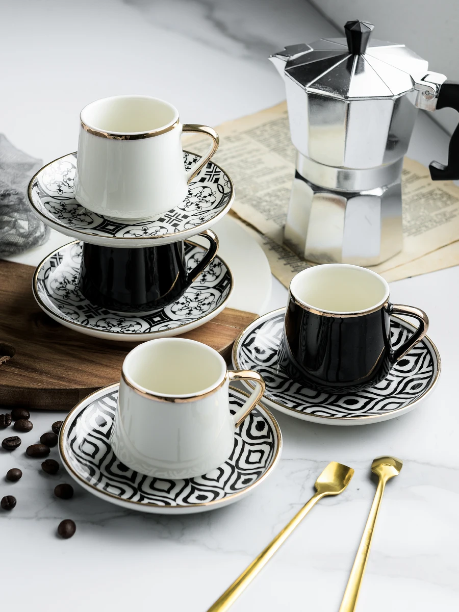 Ceramic coffee cup and dish New product Creative Türkiye style Italian espresso cup 80ml afternoon tea cup