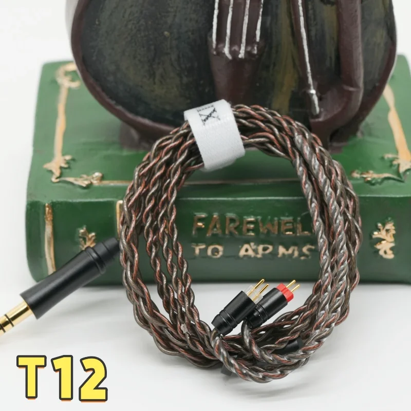 

XINHS HIFI T12 Professional 4-Strand Single Crystal Copper Silver Plated Hybrid Earphone IEM Cable for HiFi Audio