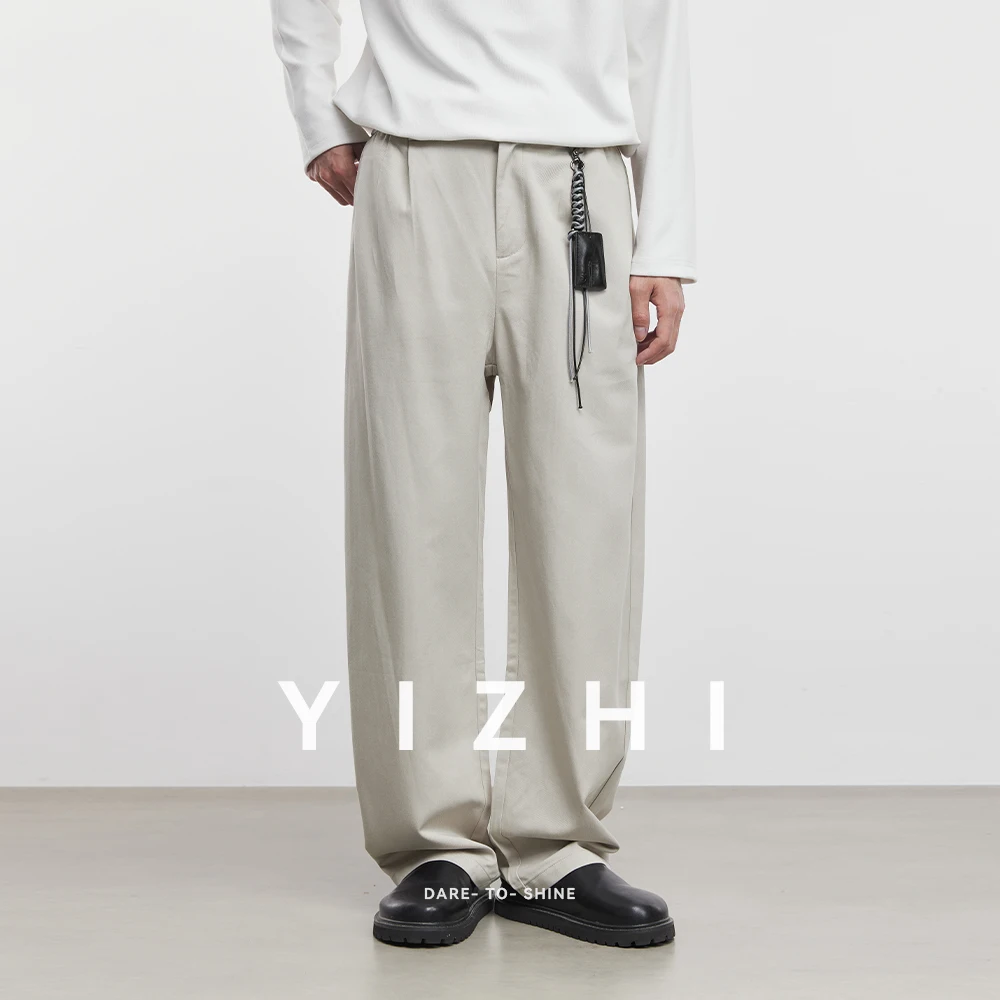 2025 Autumn New Men's Lyocell Minimalist Drape Straight Casual Pants Loose Solid Color Pants Men's Casual Sports Pants