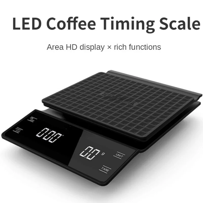 

Mini household smart digital coffee scale, timer built-in food scale precision jewelry household use.