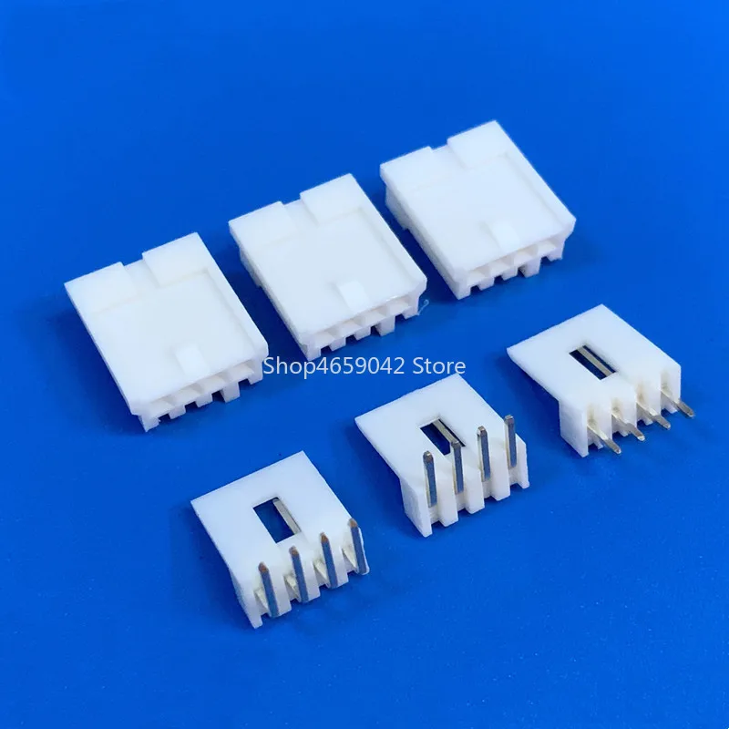 Mini conector 4P de 5 piezas, Conector de fuente de alimentación flexible, 2,54mm de paso, terminales de carcasa de enchufe de ángulo recto/recto