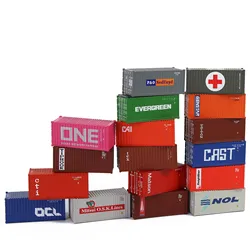 Evemodel 3pcs Different or Same N Scale 20' Shipping Container 1:160 20ft Cargo Box with Magnets C15007