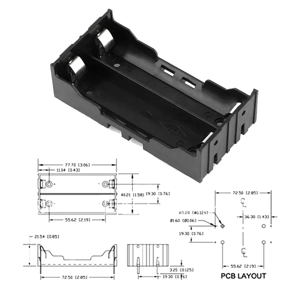 Practical 1 2 3 4 Slot 18650 Battery Holder ABS Easy welding Power Bank Case Hard Pin DIY battery box