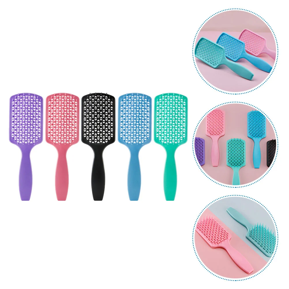 

5 PCS Hairbrush Head Massage Comb Hairdressing Natural Curly Detangling Ladies Miss