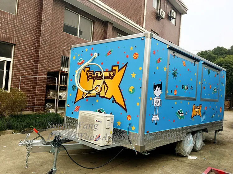 Mobile Hotdog Food Trucks Mobile Ice Cream Food Truck Trailer Crepe Food Cart in vendita con Logo Painting