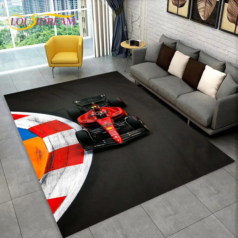 Racing Vehicle Car Racer Cartoon Carpet Rug for Home Living Room Bedroom Sofa Doormat Decor,kid Play Area Rug Non-slip Floor Mat