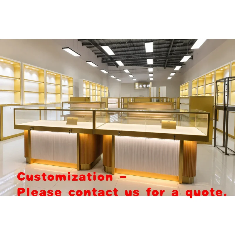custom.Illuminated Jewelry Display Showcase Counter LED Lighted Glass Retail Exhibition Shopping Mall Perfume Shop