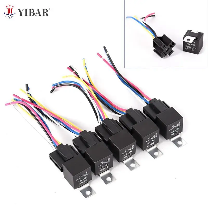 1pc Waterproof Automotive Relay 12V 5Pin 40A Car Relay 12V 5Pin With Relay Socket Useful car accessaries