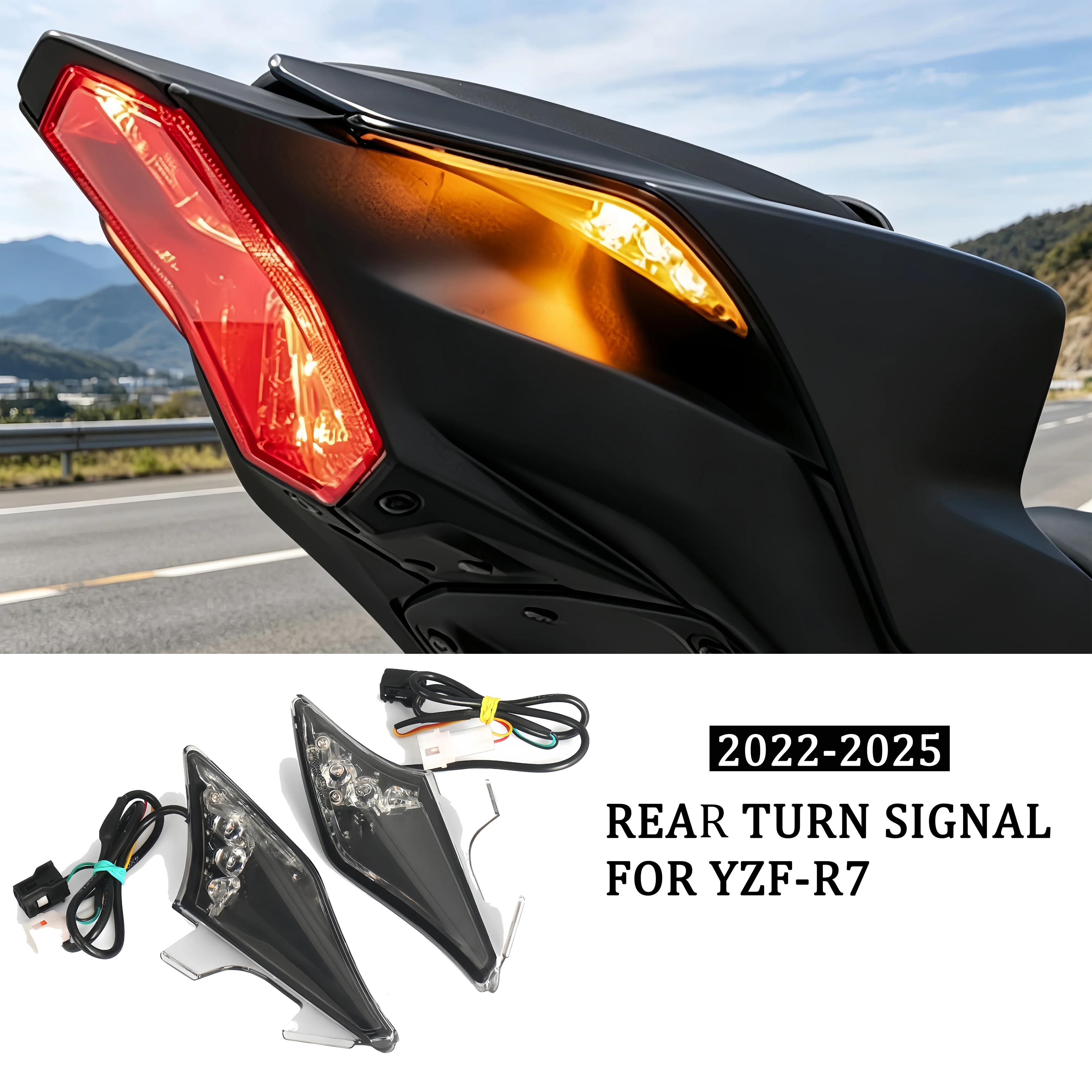 Motorcycle Tail Light Integrated LED Rear Turn Signals Indicators Flashers Taillight For Yamaha YZF R7 YZFR7 YZF-R7 2022-2025