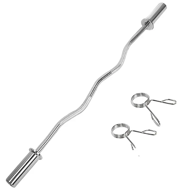 

47'''Barbell Tricep Bar Solid Curl Bar 2Inch Weight Lifting Bar 1.2m