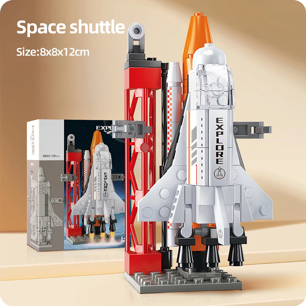 133pcs Space Exploration Rocket Building Toy and Control Tower Construction Kit, The Best Space Toy Gift for Boys and Adults