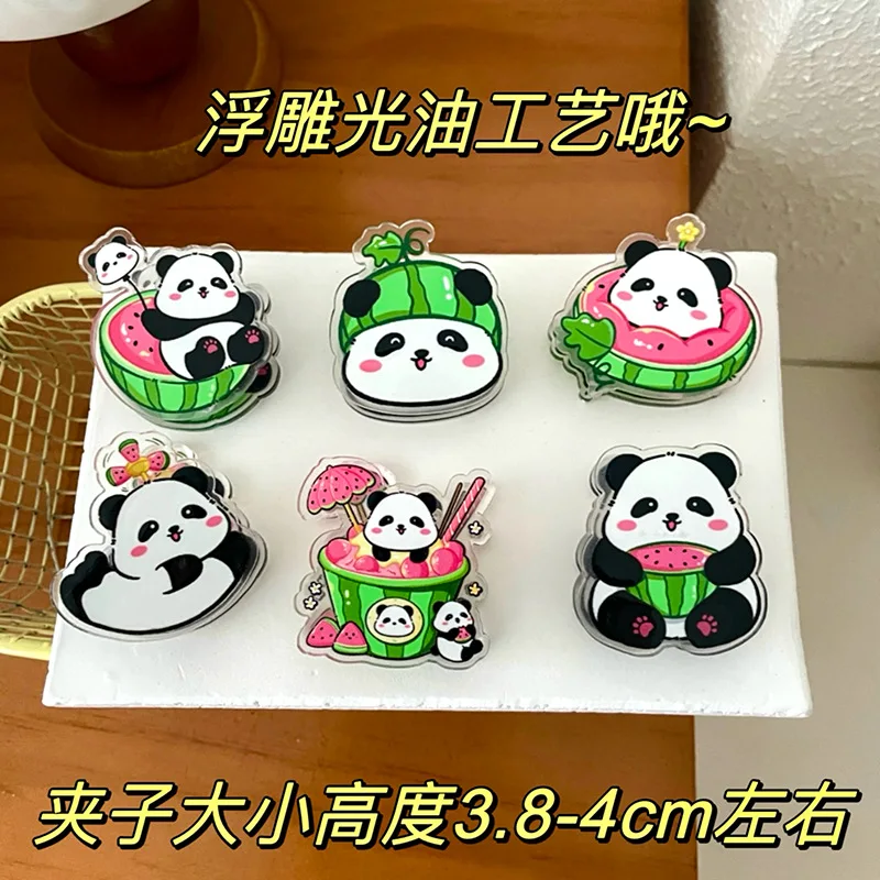 2pcs Cute Panda Cartoon Decoration Gift Sealing Clip Note Clip