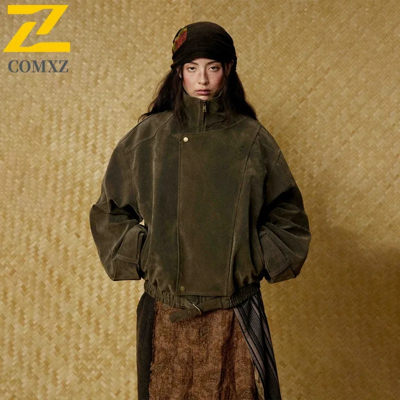 

COMXZ Men's Biker Jacket Durable Leisure New American Retro Thin Travel Trip Trench Coat Weekend Ride Windproof Feature Coat