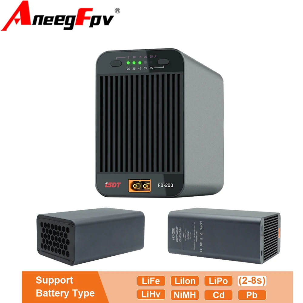 ISDT FD-200 200 واط 25A دعم 2-8S يبو بطارية لاسلكية APP التحكم مفرغ ل RC الطائرة بدون طيار قطع غيار قوارب السيارات