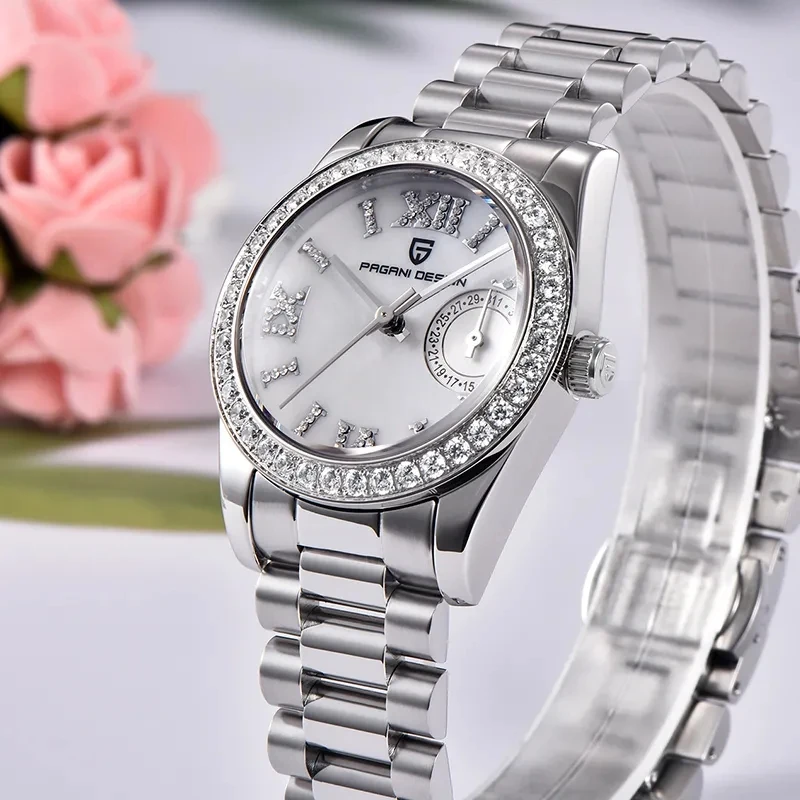 PAGANI DESIGN PD-1776 Diamond Women\'s Wristwatch Elegant Luxury Quartz Watch For Women Fashion Waterproof Watches Sapphire Clock