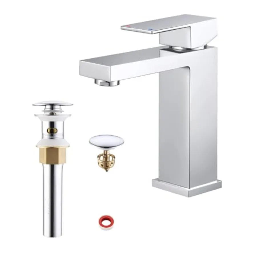 

Слив для раковины KES с корзинкой-фильтром для волос, хромированный смеситель для ванной S203A-CH-N+L320ALF-CH-UPC