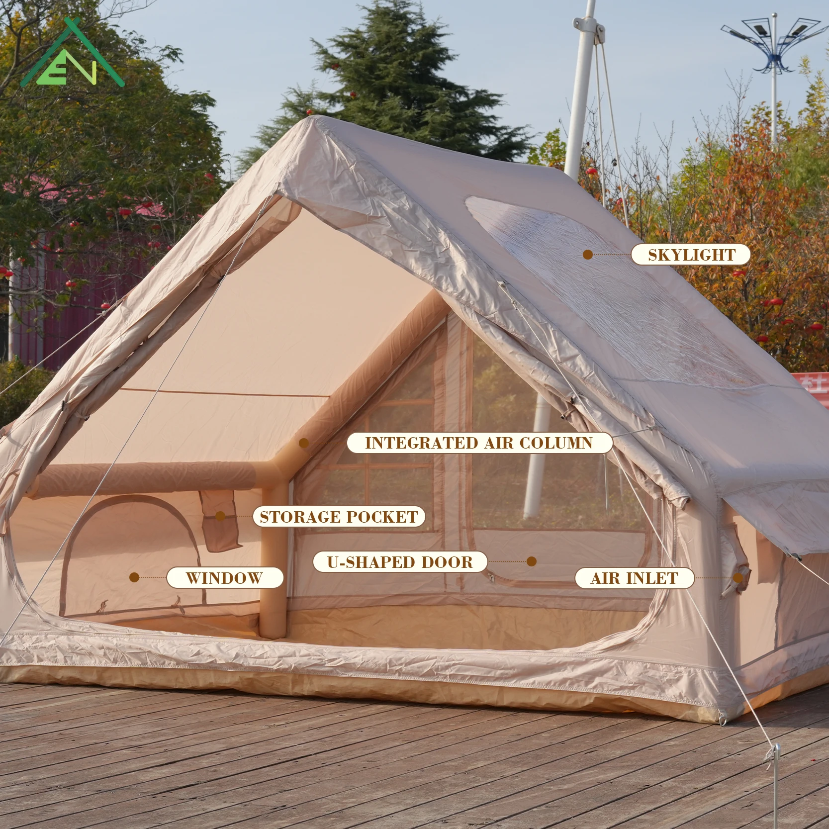 Factory Wholesale 6.3sqm Double Door Inflatable Tent China Waterproof Portable Inflatable Tent For Easy Camping