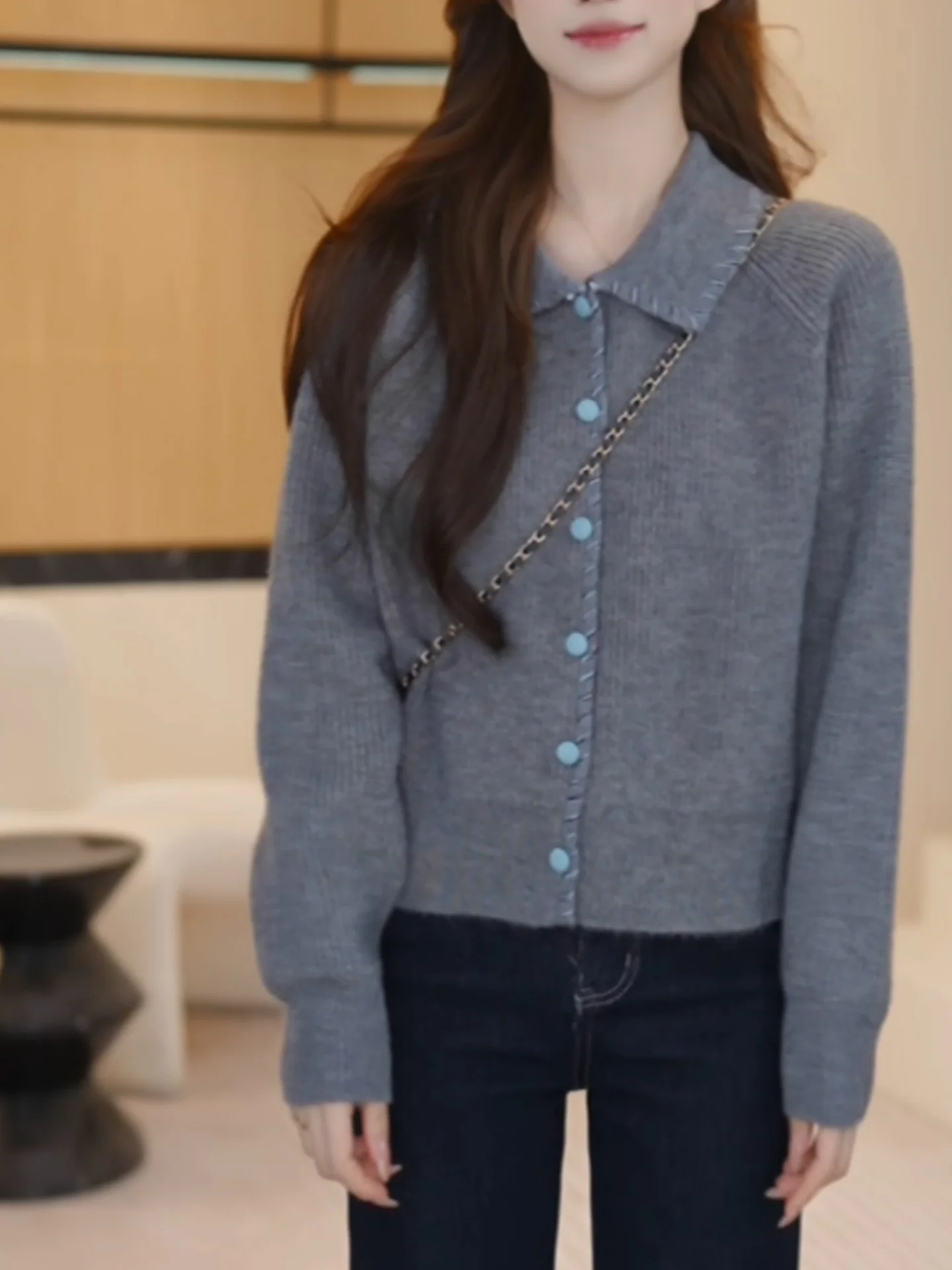 

ay Loose Knitted Cardigan Women's Spring Autumn New Sle Comfortable Daily Wear Casual Sle f Open Collar Coat