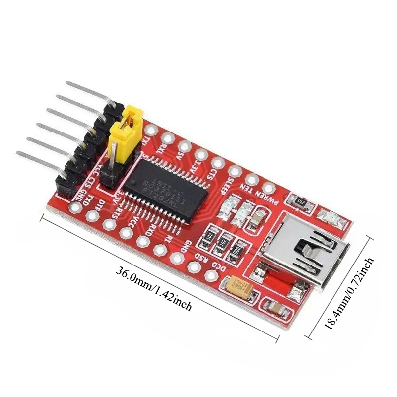 

2pcs FT232RL USB to TTL Module 3.3V 5V Mini Interface Programmer Download Cable for Arduino STM32 ESP32