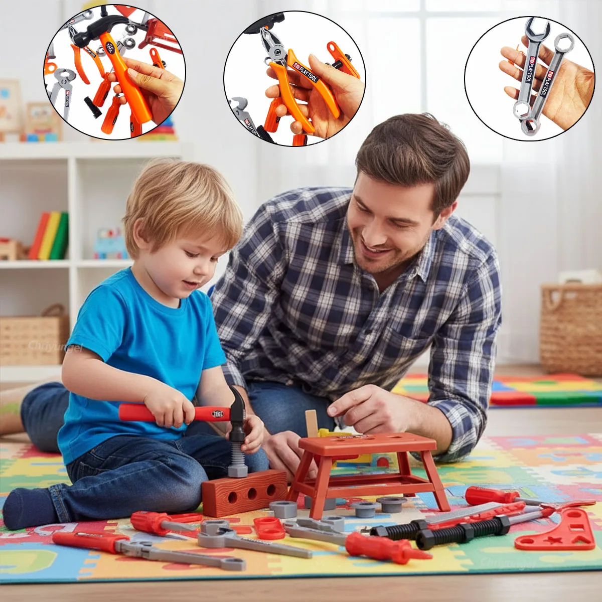 Ensemble d'outils pour enfants, jouets 38/41/42 pièces, Kit d'outils de Construction de réparation pour tout-petits, jouets éducatifs d'apprentissage, cadeau pour garçons et filles