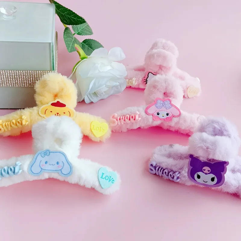 

Cartoon hair accessory for Kuromi - a large-sized embroidered headband for a lady-like look on the back of the head.