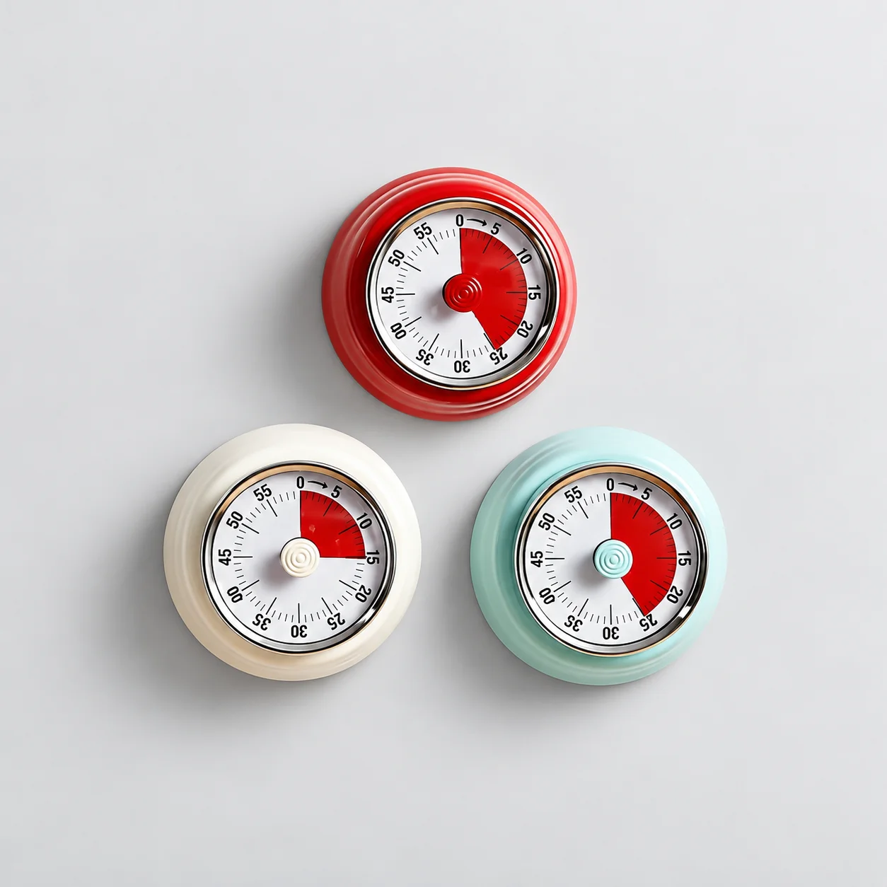 60 Minute Magnetic Mechanical Kitchen Timer Visual Countdown Clock No Battery Cooking Alarm for Baking Study Classroom Office